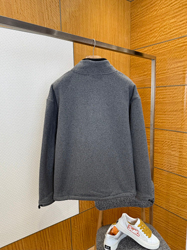 Grey Fleece Zip Jacket