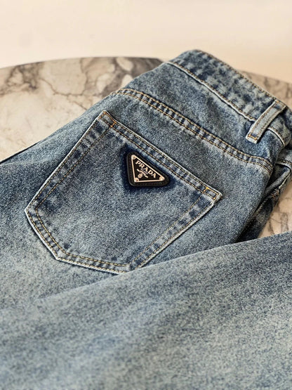 Straight Cut Denim Jeans
