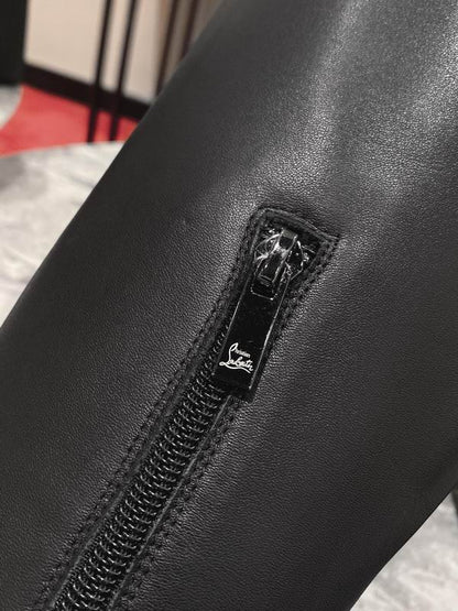 Women’s Black Leather Knee-High Boots