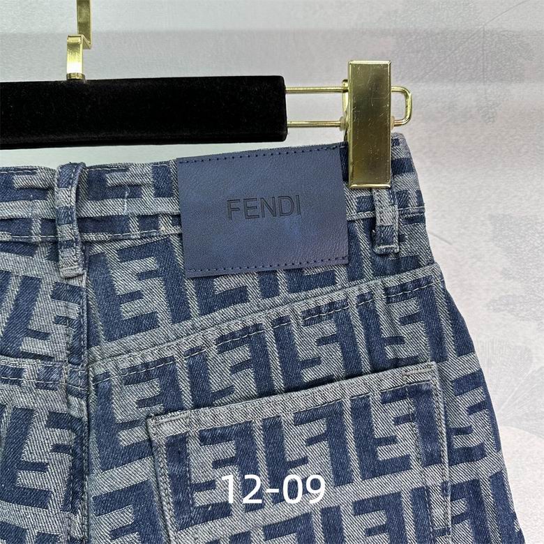Denim monogram shorts