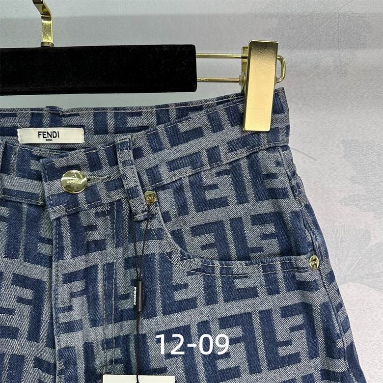 Denim monogram shorts