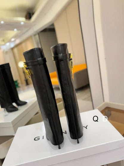 Knee-High Boots Gold Lock