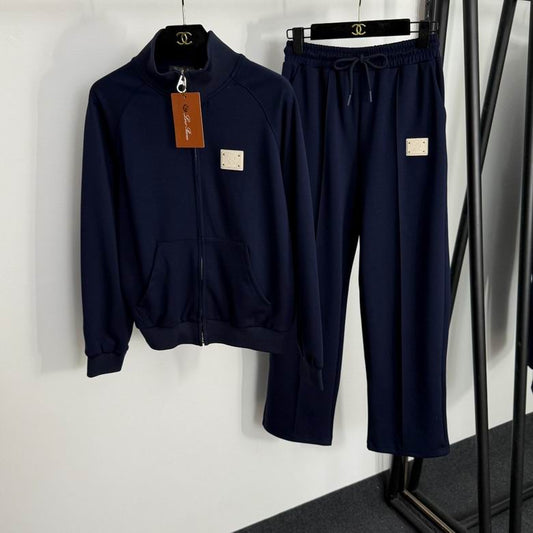 Navy Zip Jacket & Pants Set