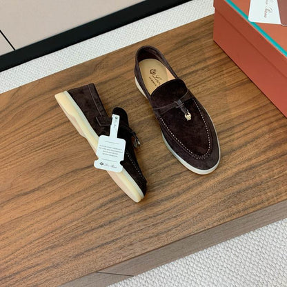 Chocolate Brown Suede Loafers