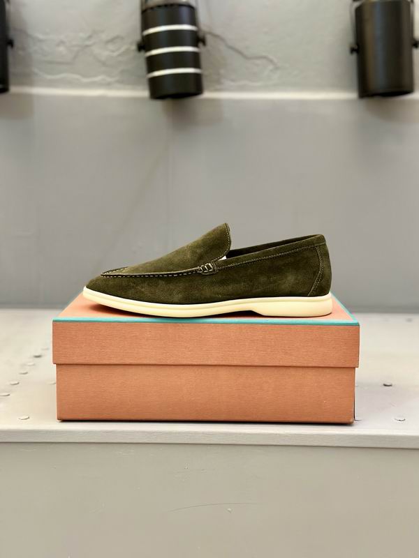 Olive Suede Slip-On Loafers