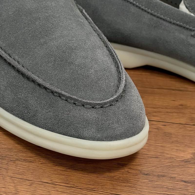Gray Suede Slip-On Loafers