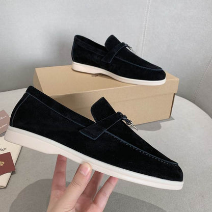 Black Suede Penny Loafers