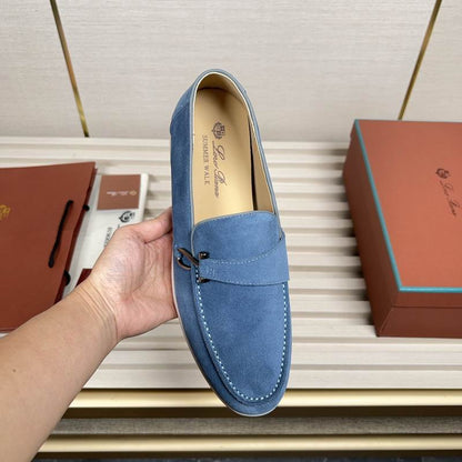 Classic Blue Suede Loafers
