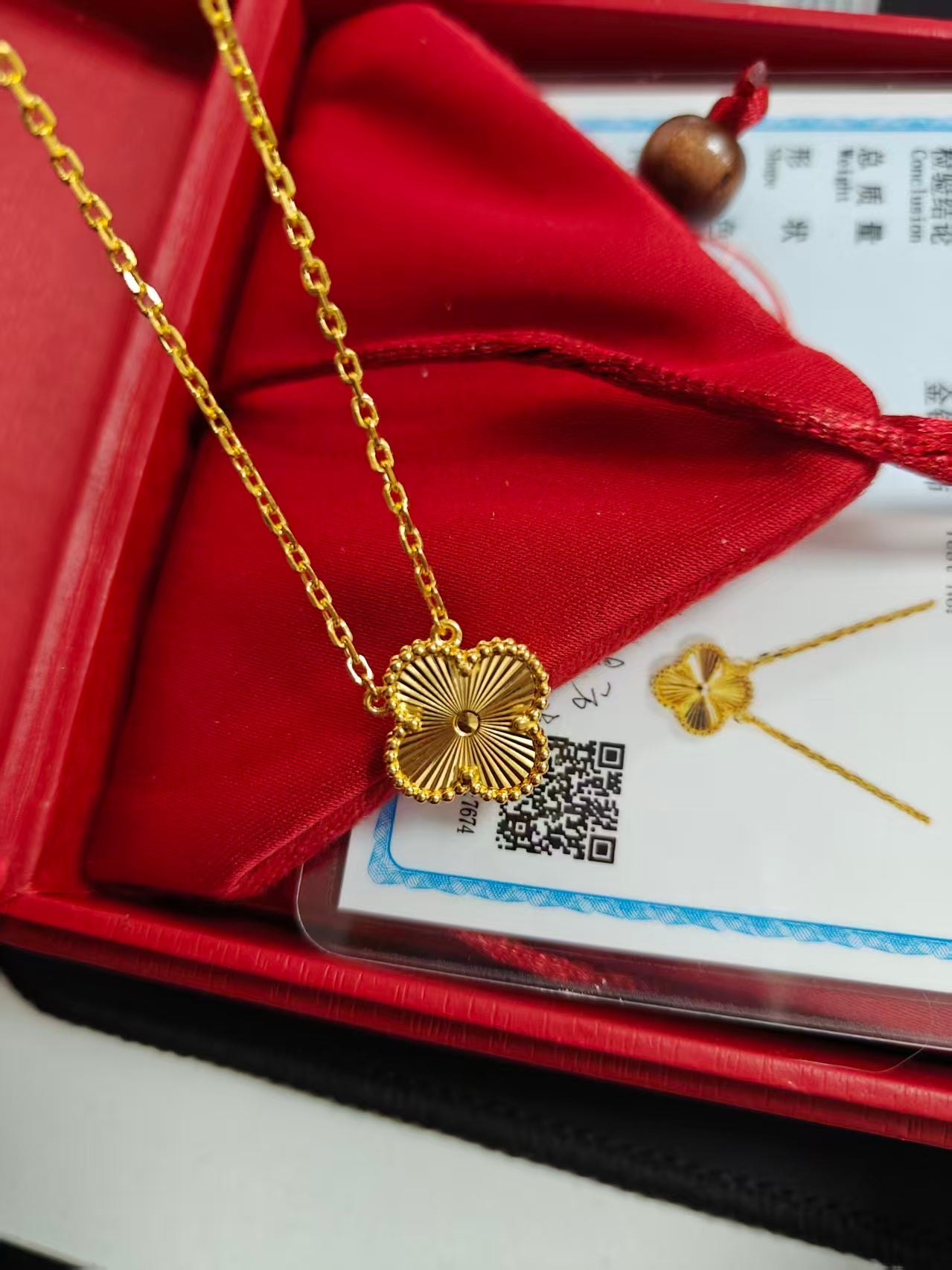 Four-Leaf Gold Plated Pendant Necklace