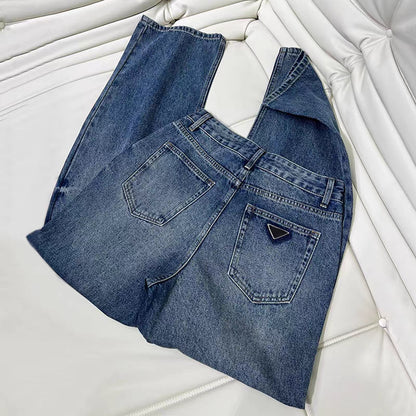 Straight Cut Denim Jeans