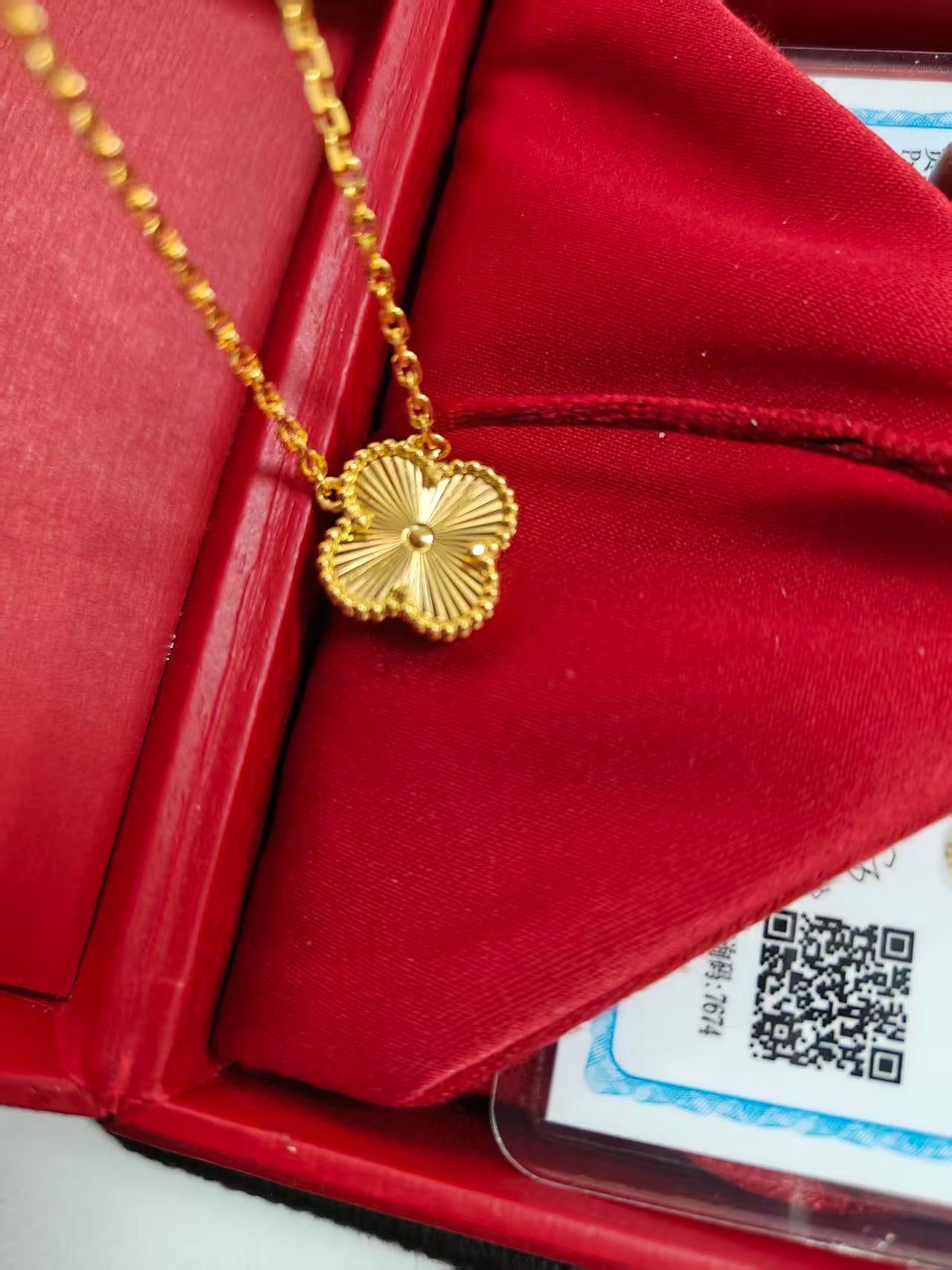 Four-Leaf Gold Plated Pendant Necklace