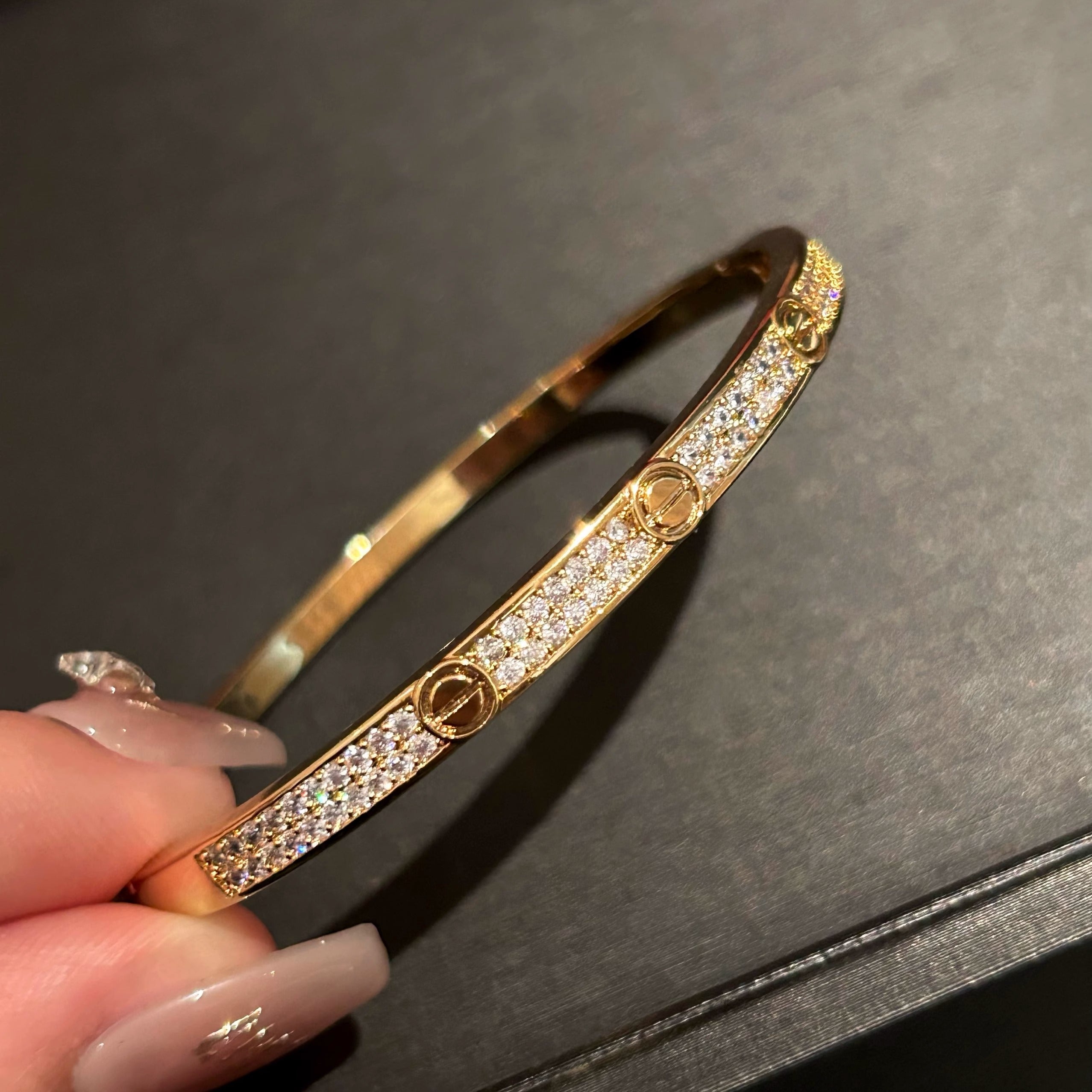 Pavé Screw Bangle Bracelet