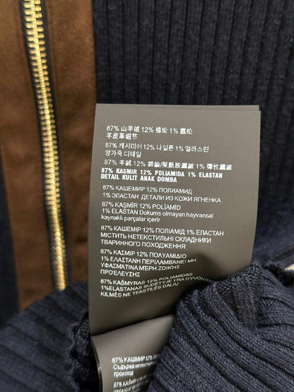 Ribbed Zip-Up Navy Jacket