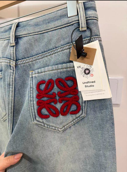 Fleece-Lined Denim Pants