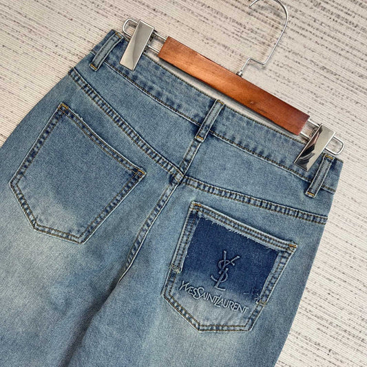 Wide-Leg Denim Jeans