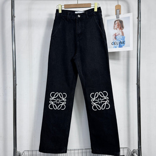 Wide-Leg Black Jeans