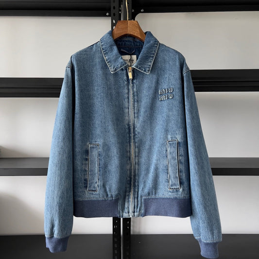 Washed Denim Embroidered Jacket