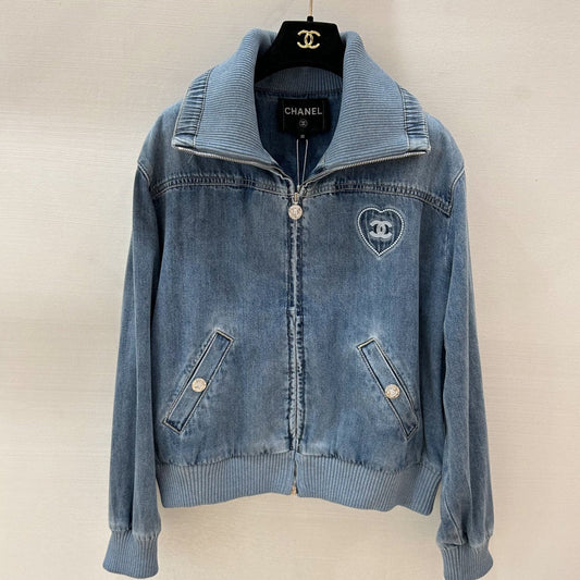 Denim Large-Lapel Jacket