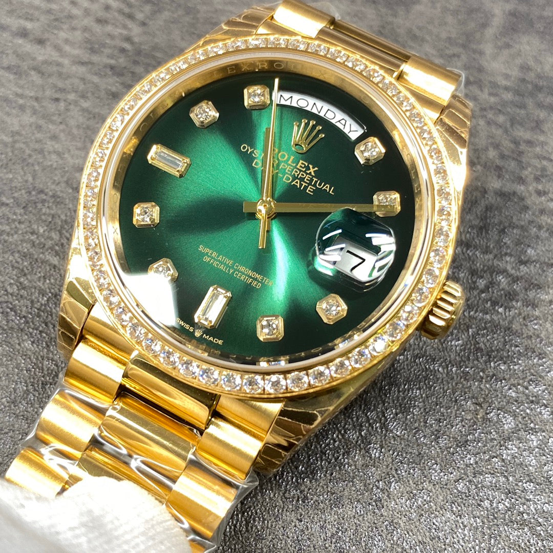 Green Gold Dial Automatic Watch 36 mm