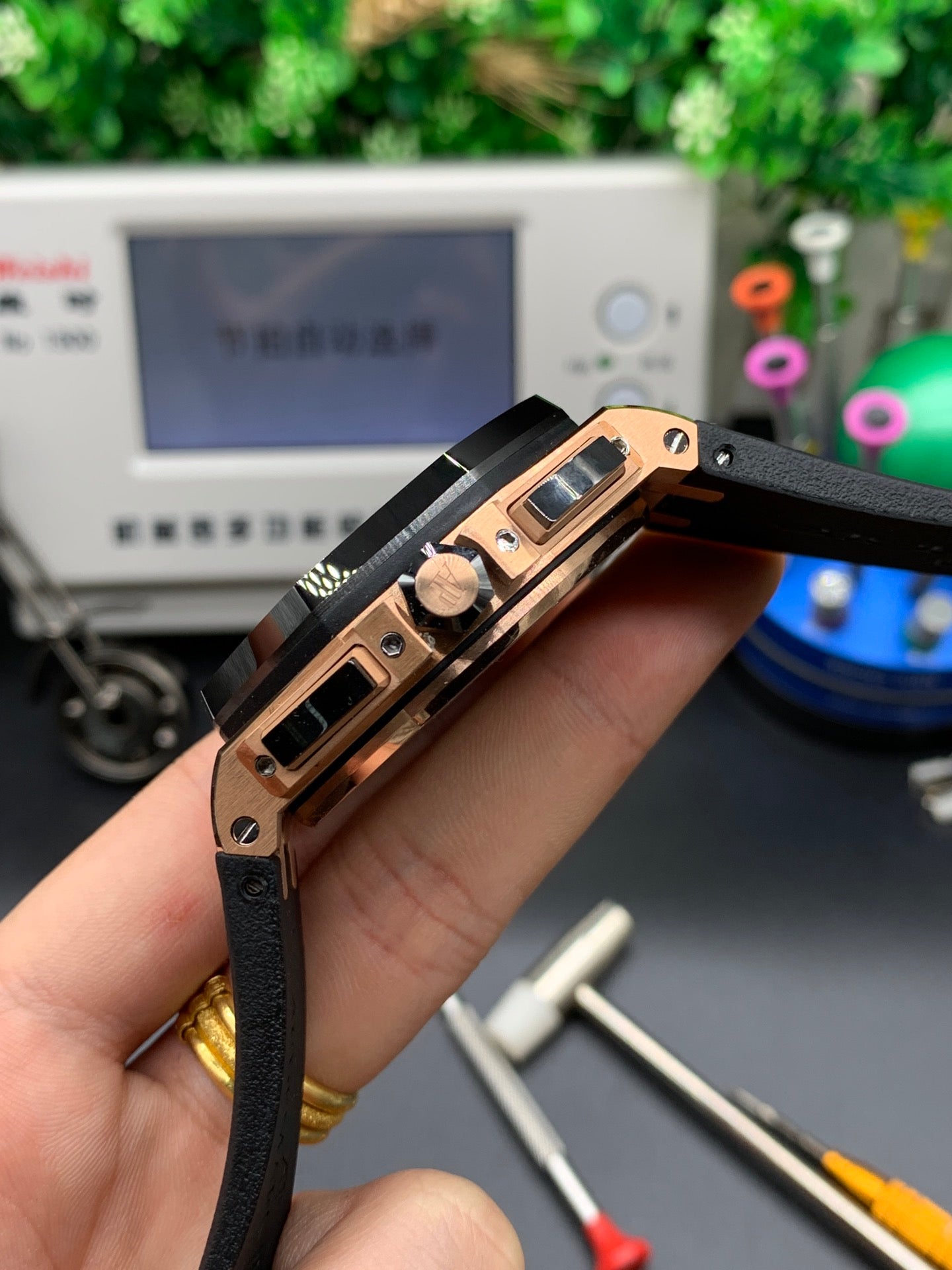 Black Chronograph Automatic Watch 44 mm