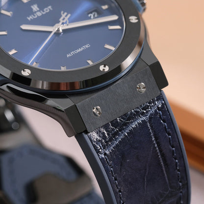 Blue Sunburst Dial Watch 42 mm