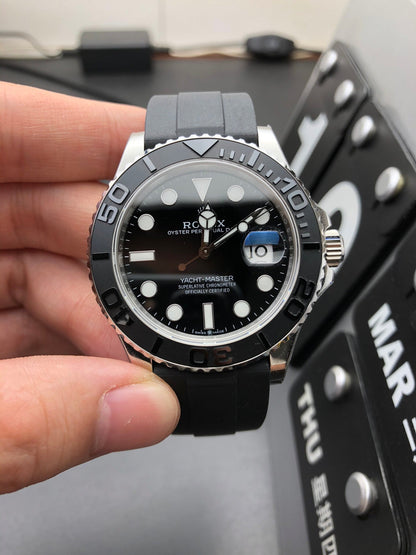 Platinum Tone Automatic Watch 44 mm