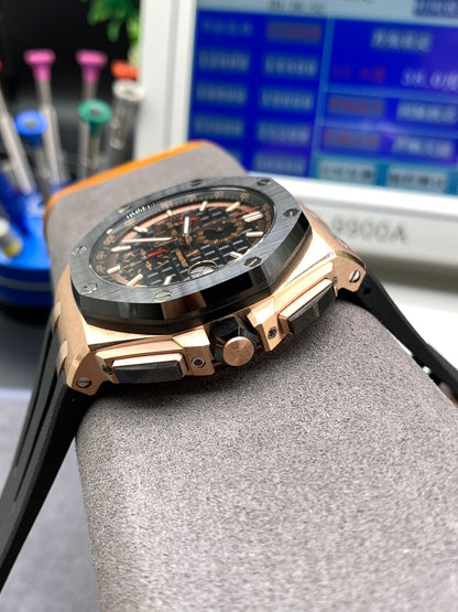 Rose Gold Black Dial Chronograph 44 mm