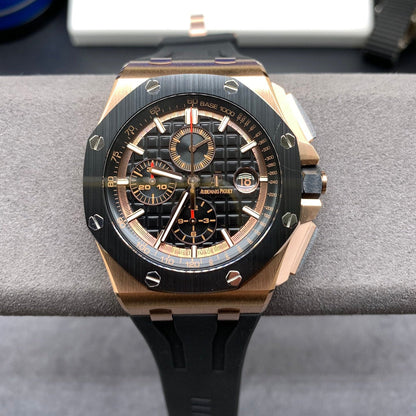 Rose Gold Black Dial Chronograph 44 mm