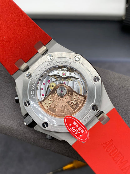 Black Red Chronograph Sport Watch 44 mm