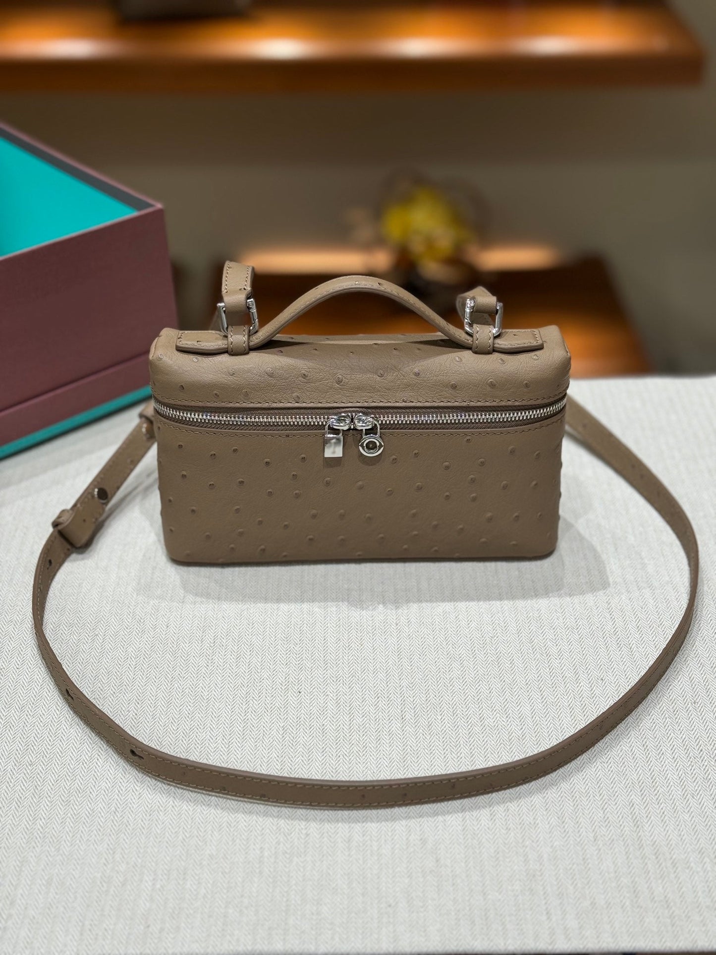 Loro Ostrich Leather Clutch 19