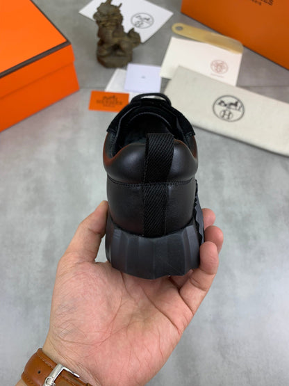 H Striped Leather Sneakers