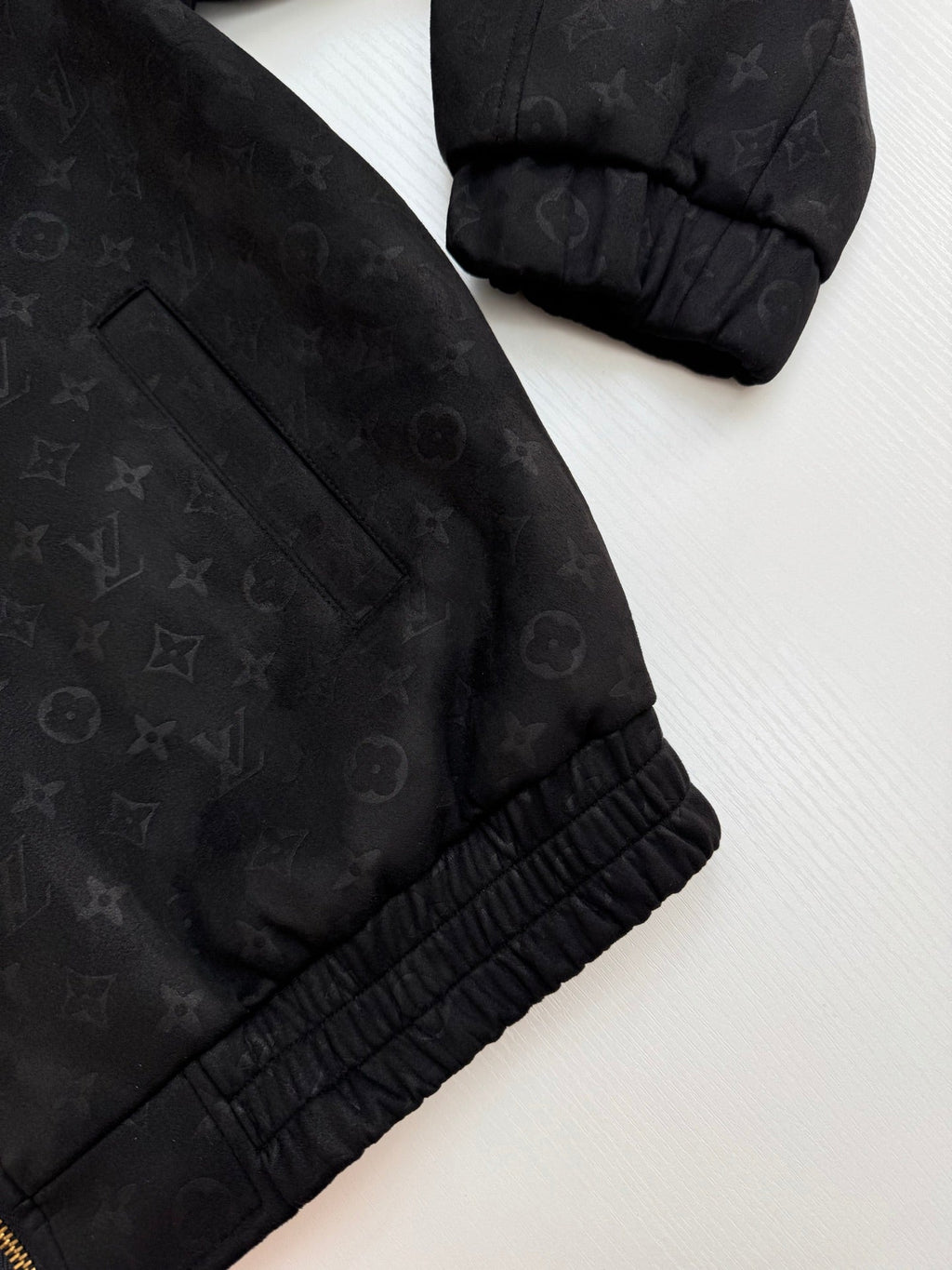 All-Over Monogram Leather-Style Jacket