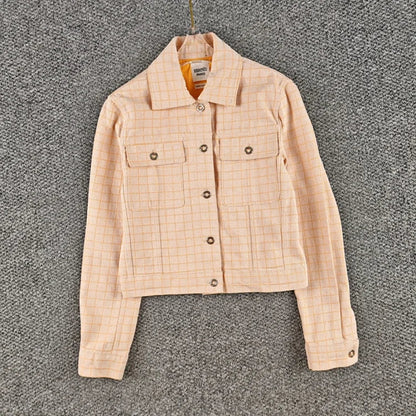 Beige Check Wool Jacket